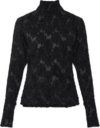 Ganni Top a maniche lunghe plissettato - - Tops - Donna - Nero - S