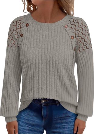 Generic tops for women uk, Jumpers for Women UK Winter Fleece Lightweight Sweater Soft Comfortable Long Sleeves Plain Pullover Solid Color Casual Crew Neck To