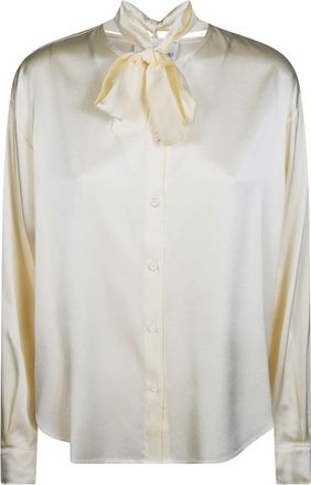 Forte_Forte Heavy Stretch Silk Satin Kimono Shirt - Dames - Overhemden - Beige - M - Satijn - Overhemden
