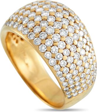 Luxury Bazaar 18K Yellow Gold 1.25ct Diamond Pave Dome Ring MF20-031726
