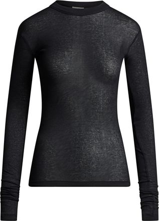 Bite Studios semi-sheer cotton T-shirt - women - pure cotton - M - Black