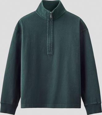 H&M Baumwollsweatshirt mit Zipper - Green