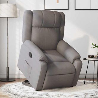 vidaXL Vidaxl - Sill&oacute;n Reclinable Elevable Tela Gris Taupe