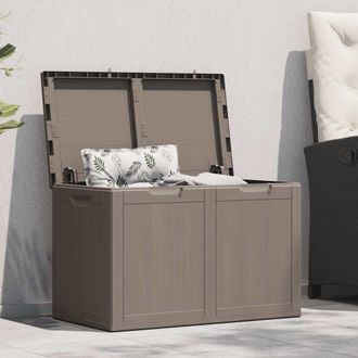 vidaXL Baule Da Giardino 180 L Marrone Aspetto Legno In Pp - Vidaxl