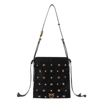 Pinko Pinko, Tassen, Dames, Zwart, ONE Size, Katoen, Mini Slouchy Tas