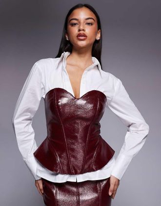 Asos ASOS X THE SOURCED COLLECTION - Top a fascia modellante bordeaux-Marrone