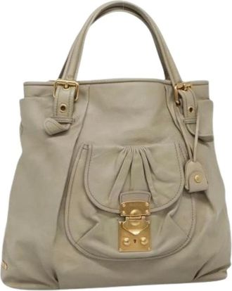 Miu Miu Pre-owned Handbags, female, Gray, Size: ONE SIZE Pre-owned Leather handbags