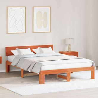 vidaXL Vidaxl - Struttura Del Letto Marrone 140 X 200 Cm Legno Massello Di Pino
