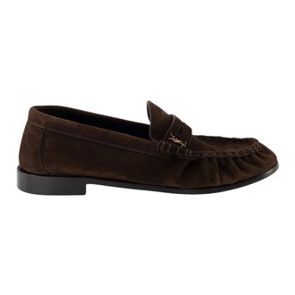 Saint Laurent Loafers, male, Brown, Size: 10 1/2 US Suede Loafer Mocassins Elegant Design