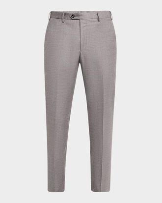 Giorgio Armani Men & apos;s Wool Flat-Front Trousers