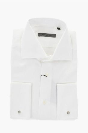 Corneliani Cotton Herringbone Shirt with Cufflinks size 38