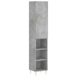 Berkfield Home Highboard Concrete Grey 34.5x34x180 cm Engineered Wood