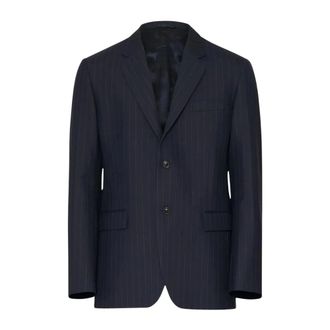 Maison Margiela Pinstripe Wol Blazzer - Heren - Jassen - Blauw - Maat: XS Wol