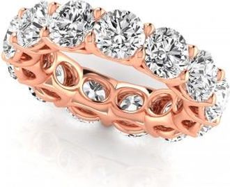 Allurez Round Cut Diamonds Eternity Ring Wedding Band 14K Rose Gold (8.52ct)