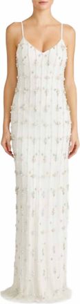 Monique Lhuillier Womens Amora Sleeveless Long Dress In Ivory