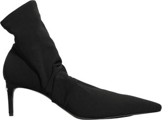Dolce & Gabbana Schoenen, Dames, Zwart, 40 EU, Leer, Slouchy Enkellaarsjes met Hak