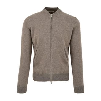 FILIPPO DE LAURENTIIS Zip-throughs, male, Gray, S, Dove Grey Jumpers for Men