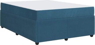 vidaXL Vidaxl - Estructura De Cama Con Colch&oacute;n Azul 140 X 200 Cm Terciopelo
