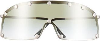 Rick Owens Shield Sunglasses in Silver Temple/Bosco Lens at Nordstrom