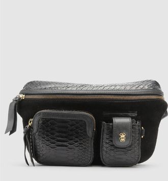 CLARIS VIROT Sac Banane Rom&eacute;o Python Noir