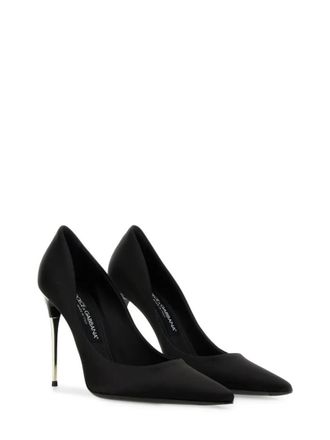 Dolce & Gabbana Hohe Schuhe - Satin D&eacute;collet&eacute; - Gr. 40 (EU) - in Schwarz - f&uuml;r Damen