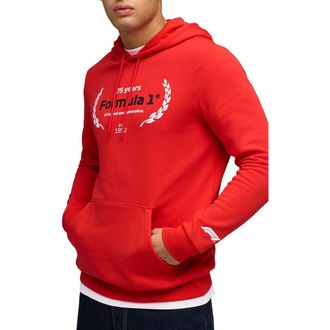 Puma Formula 1 Essential Logo Graphic Hoodie in Pop Red at Nordstrom, Size Xx-Large