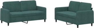 vidaXL Vidaxl - Juego De Sof&aacute;s 2 Piezas Terciopelo Verde Oscuro