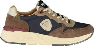 Blauer Polyurethane Sneaker - Heren - Sneakers - Veelkleurig - 44 EU - Leer - Schoenen
