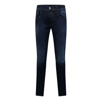 Replay Mens Anbass Slim-Fit Jeans in Blue Cotton - Size 33W/34L
