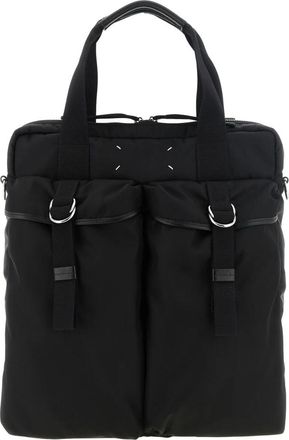 Maison Margiela High Tech Computer Bag - Heren - Shoppers - Zwart - ONE Size - Leer - Tassen