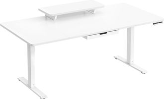 Vasagle Escritorio el&eacute;ctrico ajustable con soporte de color blanco nuve