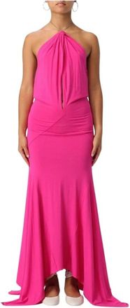 The Attico Gekreelde Asymmetrische Jersey Jurk - Dames - Avondkleed - Roze - XS - Kleedjes