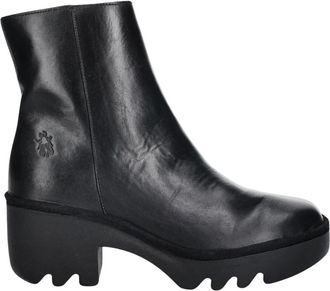 FLY London Toor 513Fly Enkellaarzen - Dames - Laarzen met Hak - Zwart - 41 EU - Leer - Schoenen