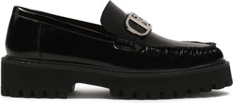 Kazar Loafers met chunky zool en gekreukeld bovenwerk. Dit product valt groot uit. - Dames - Loafers - Zwart - 37 EU - Leer - Schoenen