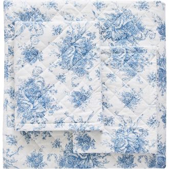 Melange Home Petit Toile Flannel Quilt Set in Light Blue at Nordstrom Rack, Size Queen