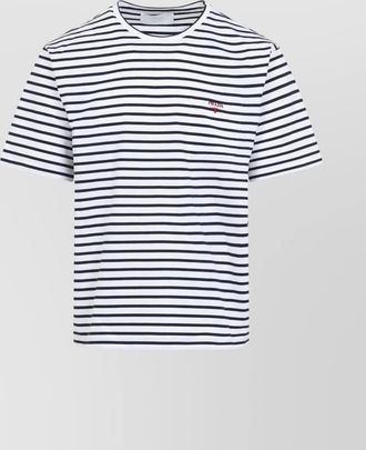 Prada cotton striped t-shirt patch pocket