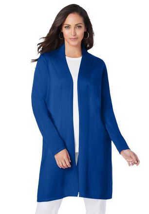 Jessica London Fine Gauge Cardigan Topper in Dark Sapphire at Nordstrom, Size 24