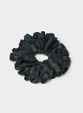 Simons Womens Check ruffled scrunchie