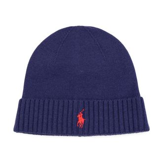 Polo Ralph Lauren Gorro de lana bordado con dobladillo - Accessories - Hombre - Azul - ONE SIZE