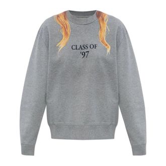 Maison Margiela Sweatshirts, female, Gray, Size: XS Printed Sweatshirt