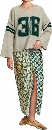 Me369 Laurel Round Neck Sweater In Sporty Jade