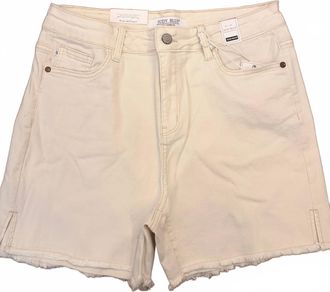 Judy Blue Womens High-Rise Cut-Off Denim Shorts In Ivory