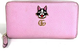 Gucci Pink Leather Long Wallet (Bi-Fold) (Pre-Owned)