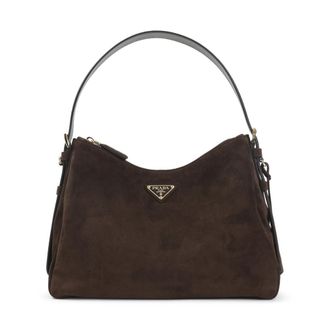Prada Brown Logo Shoulder Bag