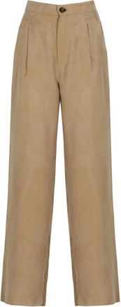 Marella Broeken, Dames, Beige, L, Wide Broeken