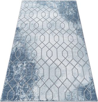 RugsX Rugsx - Alfombra Acr&iacute;lica Valencia 3951 Hex&aacute;gono Azul/gris Blue 80x150 Cm