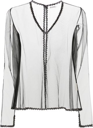 Bode Deco Bead Odrira Sheer Blouse - Womens - Nylon