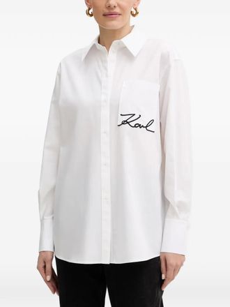 Karl Lagerfeld Camicia con ricamo - Bianco