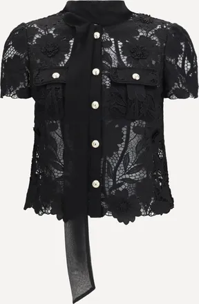Self Portrait Tie-neck Top Female 8