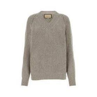 Gucci Dames, Truien, Grijs, Maat: M Wol